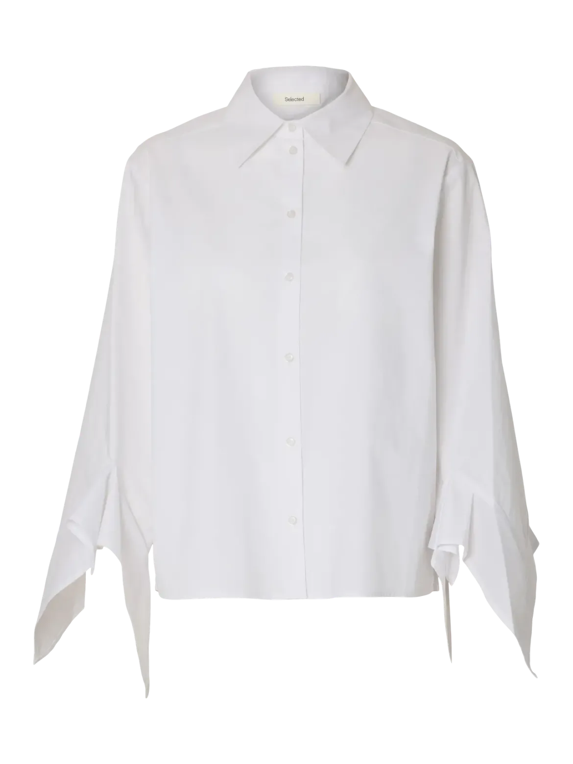 Selected Femme naisten paitapusero SLFDELIA Relaxed Flounce Shirt B, valkoinen