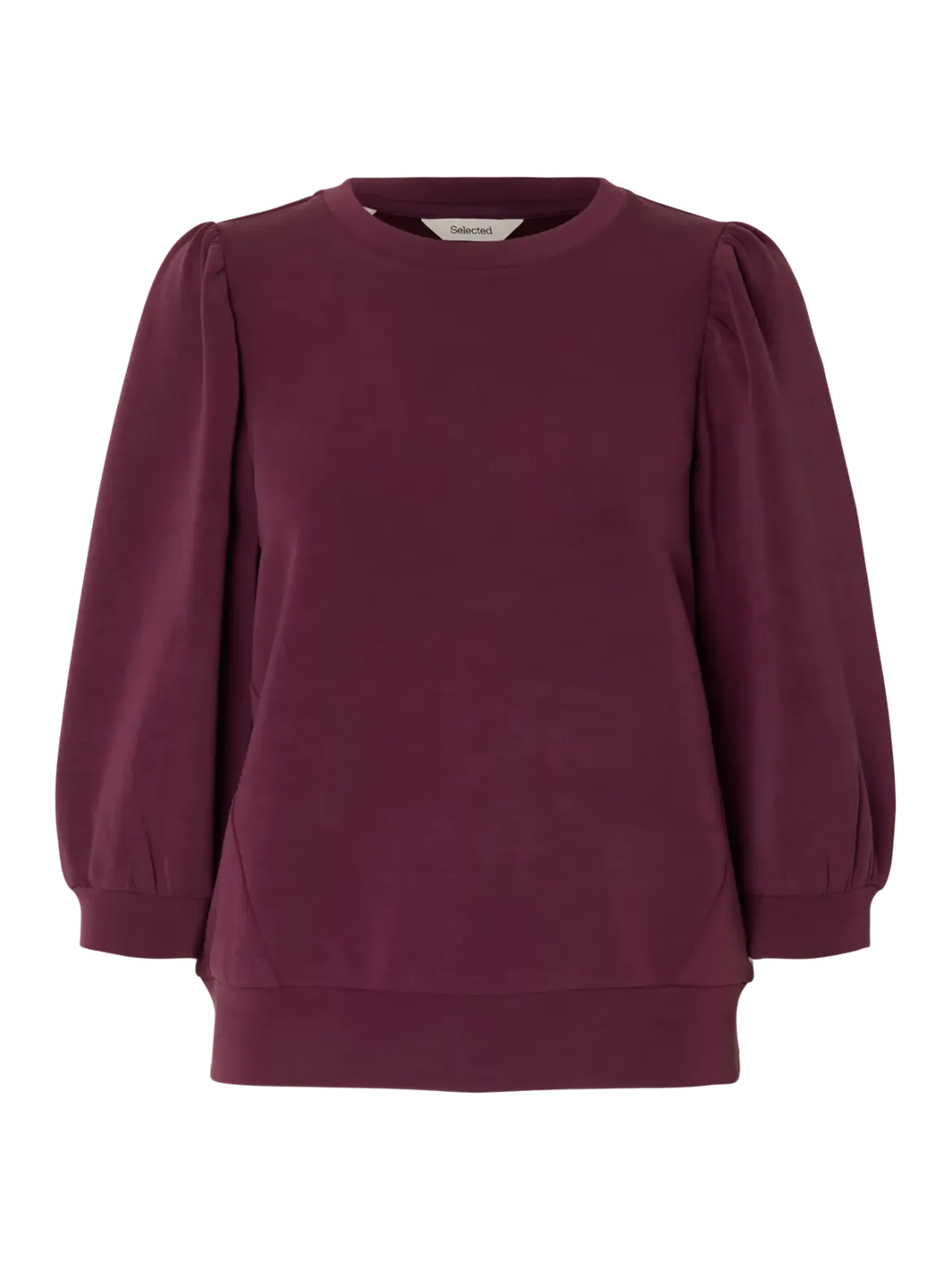 Selected Femme Naisten Pusero, SLFTENNY 3/4 SWEAT TOP NOOS Fig