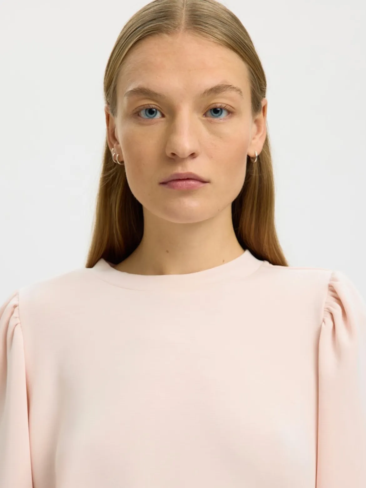 Selected Femme Naisten Pusero, SLFTENNY 3/4 SWEAT TOP NOOS Vaaleanpunainen