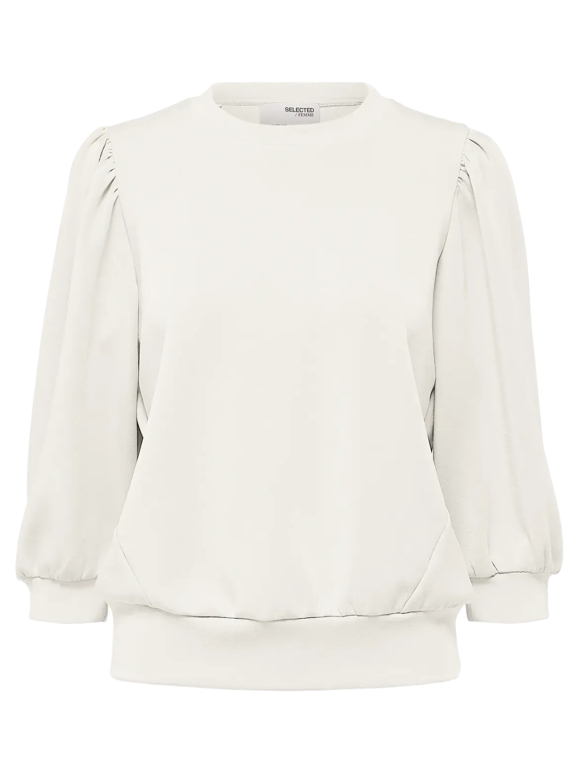 Selected Femme Naisten Pusero, SLFTENNY 3/4 SWEAT TOP NOOS Snow White