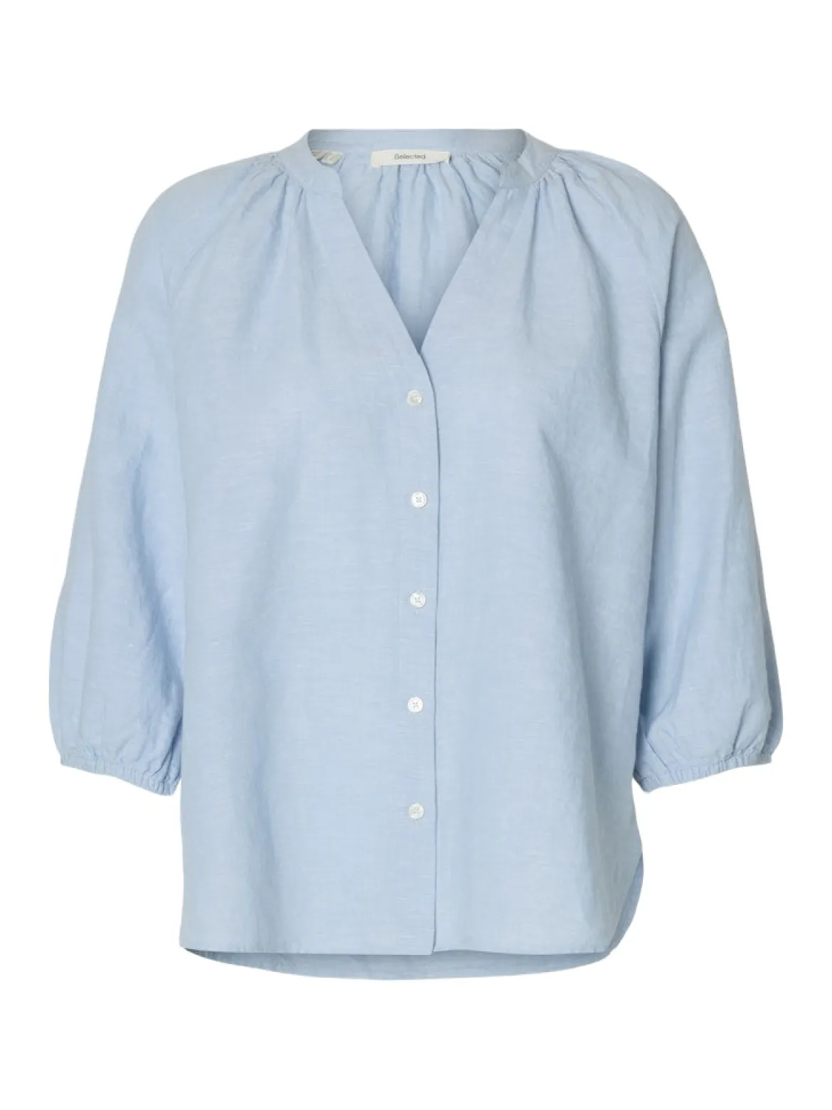 Selected Femme naisten pusero SLFCleo-Alberta Linen Blend Shirt, vaaleansininen