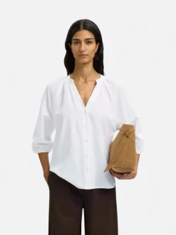 Selected Femme naisten pusero SLFCleo-Alberta Linen Blend Shirt, valkoinen