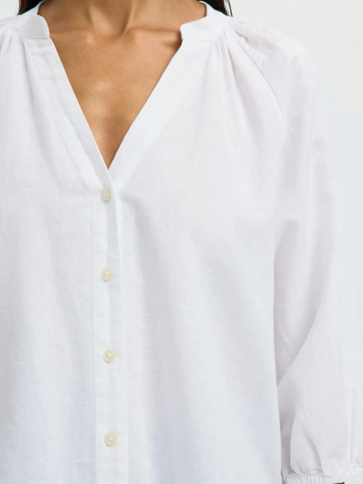 Selected Femme naisten pusero SLFCleo-Alberta Linen Blend Shirt, valkoinen