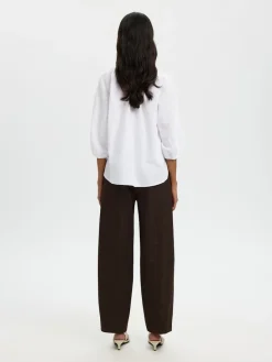 Selected Femme naisten pusero SLFCleo-Alberta Linen Blend Shirt, valkoinen