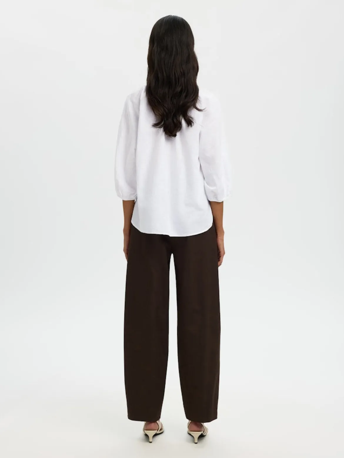Selected Femme naisten pusero SLFCleo-Alberta Linen Blend Shirt, valkoinen