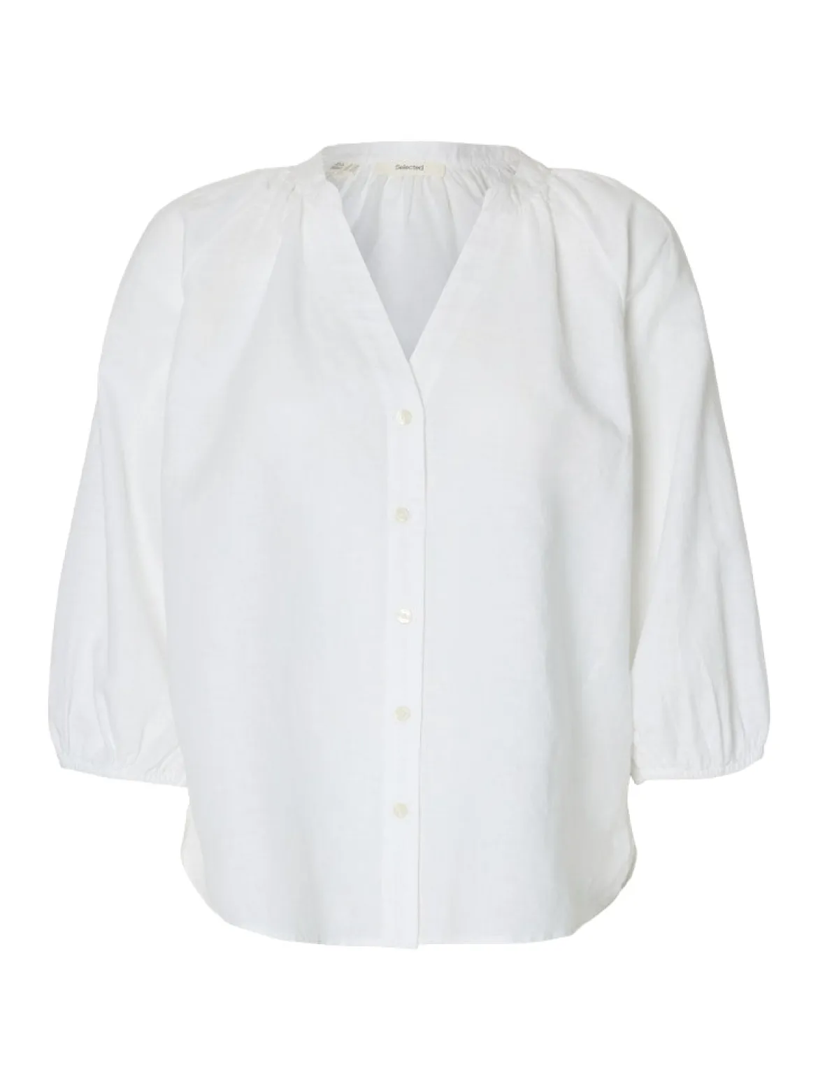 Selected Femme naisten pusero SLFCleo-Alberta Linen Blend Shirt, valkoinen