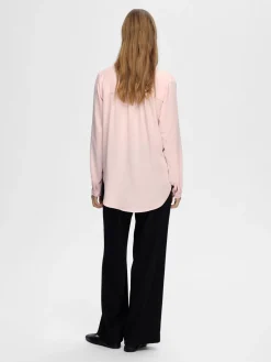 Selected Femme Naisten Pusero, SLFMIVIA LS TOP B Vaaleanpunainen