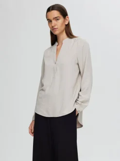 Selected Femme Naisten Pusero, SLFMIVIA LS TOP B Hiekka