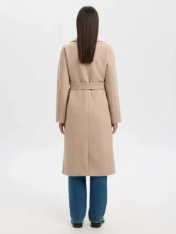 Selected Femme naisten takki, SLFROSA LANO COAT Sandshell Melange