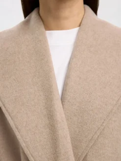 Selected Femme naisten takki, SLFROSA LANO COAT Sandshell Melange