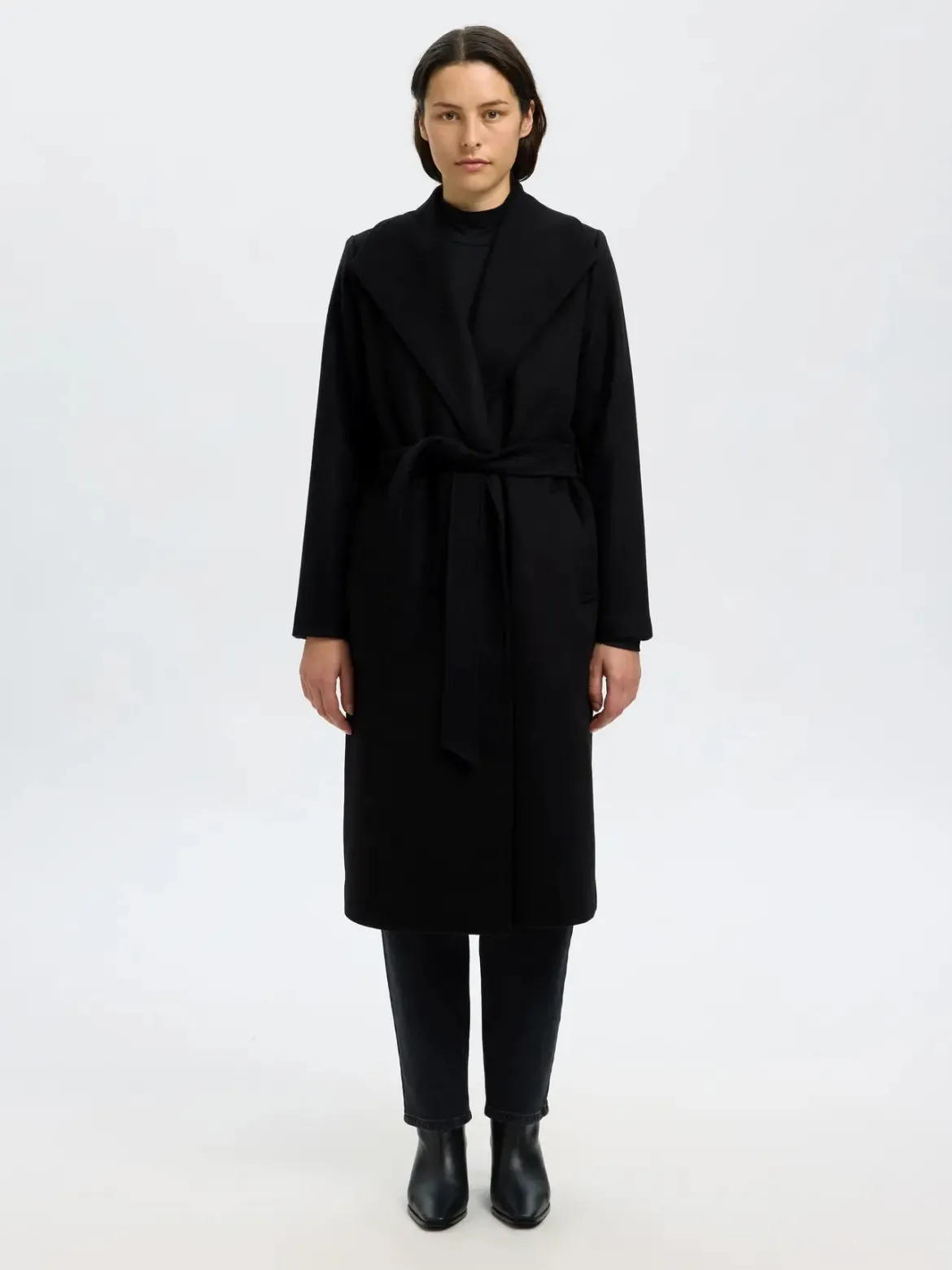 Selected Femme naisten takki SLFROSA LANO COAT, musta