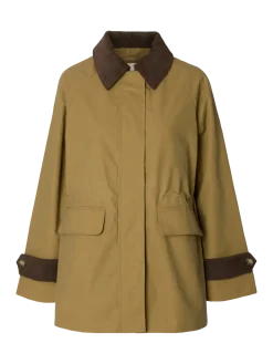 Selected Femme naisten takki SLWWilma Waxed Clair Jacket NOOS, Tigers Eye
