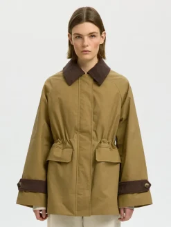 Selected Femme naisten takki SLWWilma Waxed Clair Jacket NOOS, Tigers Eye