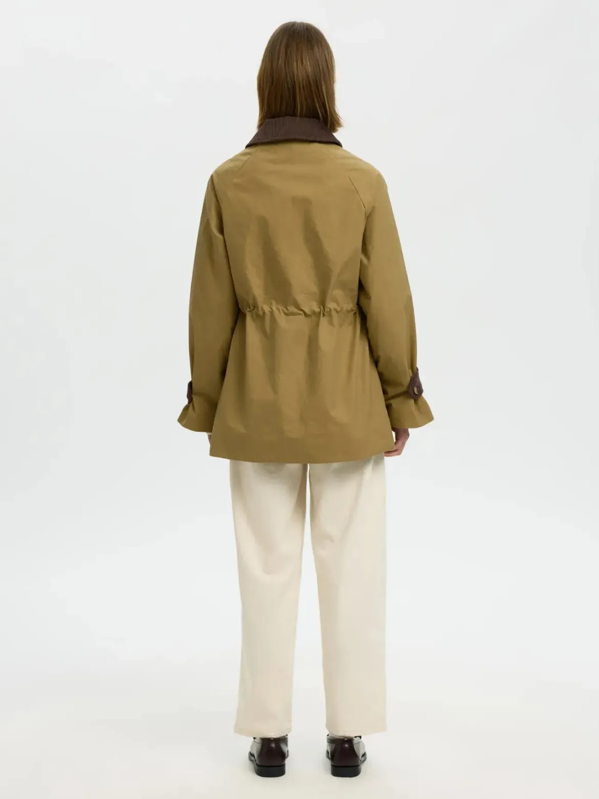 Selected Femme naisten takki SLWWilma Waxed Clair Jacket NOOS, Tigers Eye