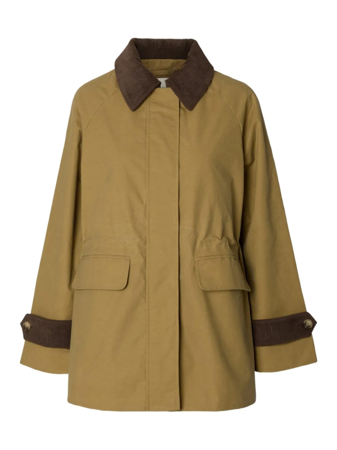 Selected Femme naisten takki SLWWilma Waxed Clair Jacket NOOS, Tigers Eye