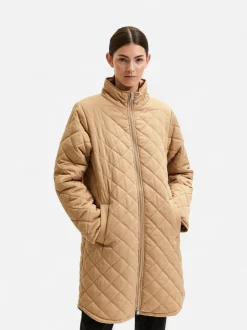 Selected Femme Naisten Tikkitakki SLFFILLY QUILTED COAT B Vaalea Beige