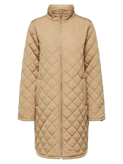 Selected Femme Naisten Tikkitakki SLFFILLY QUILTED COAT B Vaalea Beige