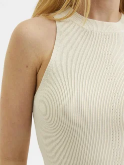 Selected Femme Naisten Toppi, SLFOLINA SL KNIT TOP Luonnonvalkoinen