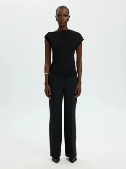 Selected Femme naisten toppi SLFMOLLY SS Top, musta