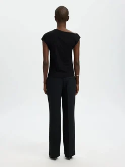 Selected Femme naisten toppi SLFMOLLY SS Top, musta