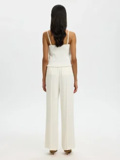 Selected Femme naisten toppi Slfneville Pleated Bandeau Top B, Snow White