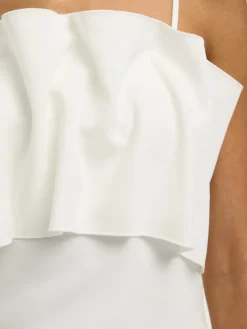 Selected Femme naisten toppi Slfneville Pleated Bandeau Top B, Snow White