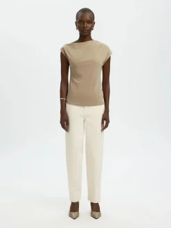Selected Femme naisten toppi SLFMOLLY SS Top, Weathered Teak