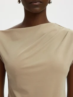 Selected Femme naisten toppi SLFMOLLY SS Top, Weathered Teak