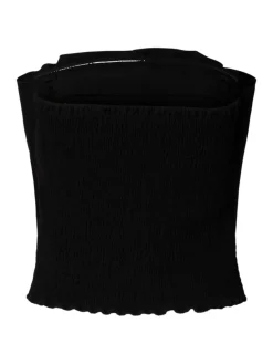 Selected Femme naisten toppi Slfneville Pleated Bandeau Top B, Black