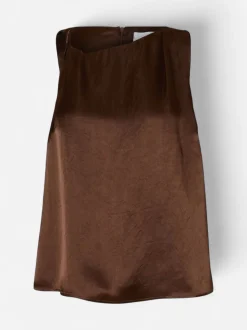 Selected Femme naisten toppi, SLFELINA SL TWIST TOP Tummanruskea