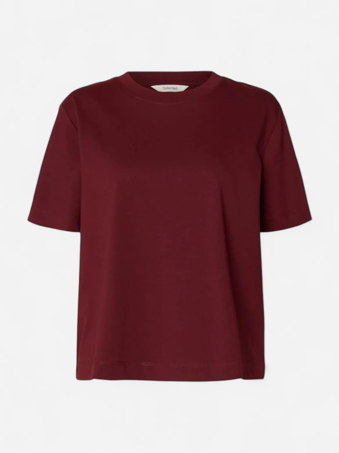 Selected Femme naisten T-paita Essential Boxy Tee, Tawny Port