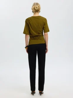Selected Femme naisten T-paita Taj Light Twist Tee, Fir Green