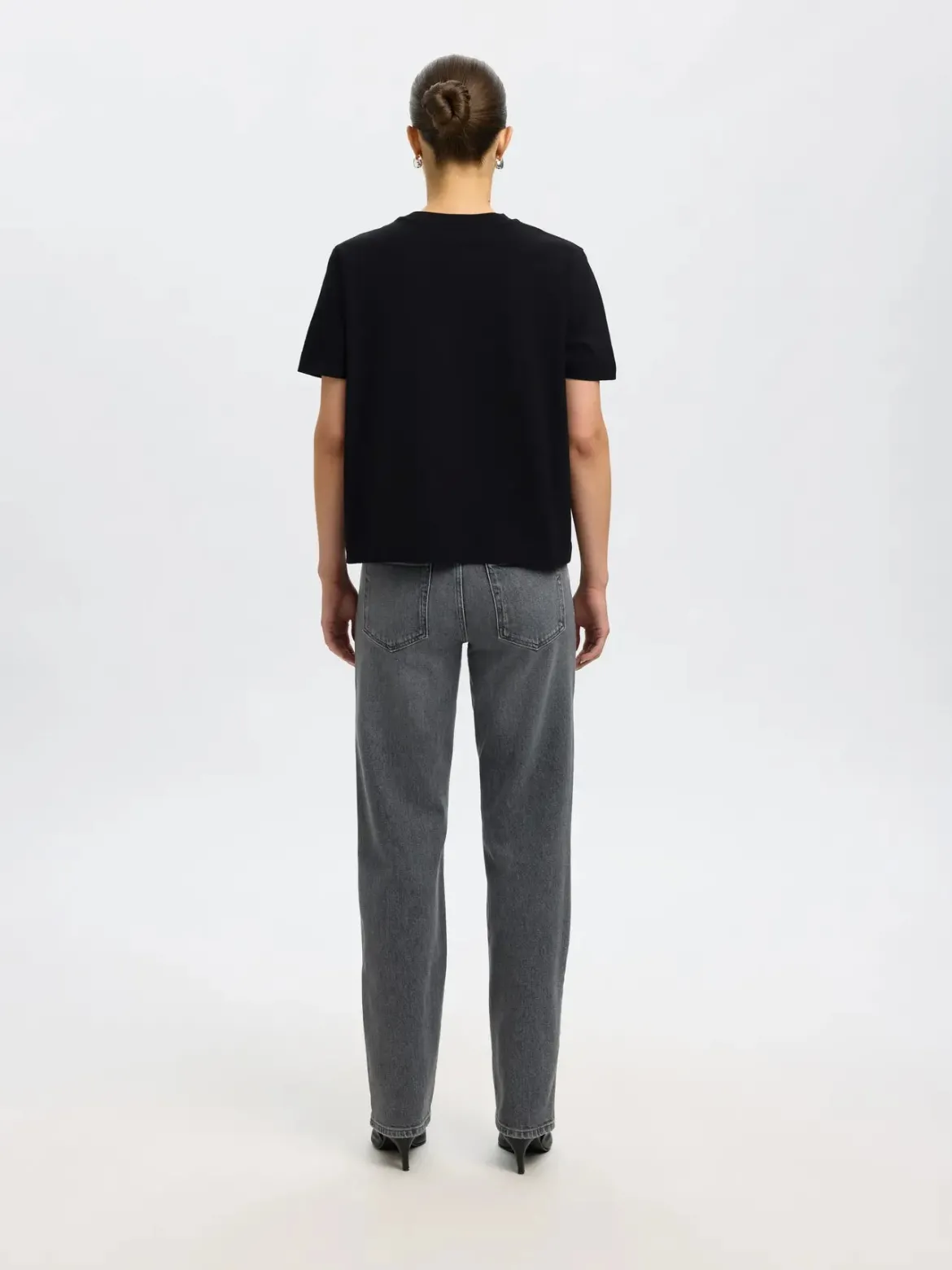 Selected Femme Naisten T-Paita, SLFESSENTIAL SS BOXY TEE NOOS Black