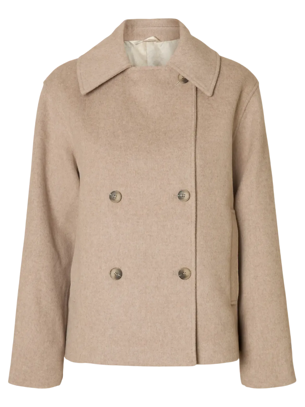 Selected Femme naisten villakangastakki, SLFALMA LANO JACKET Sandshell Melange