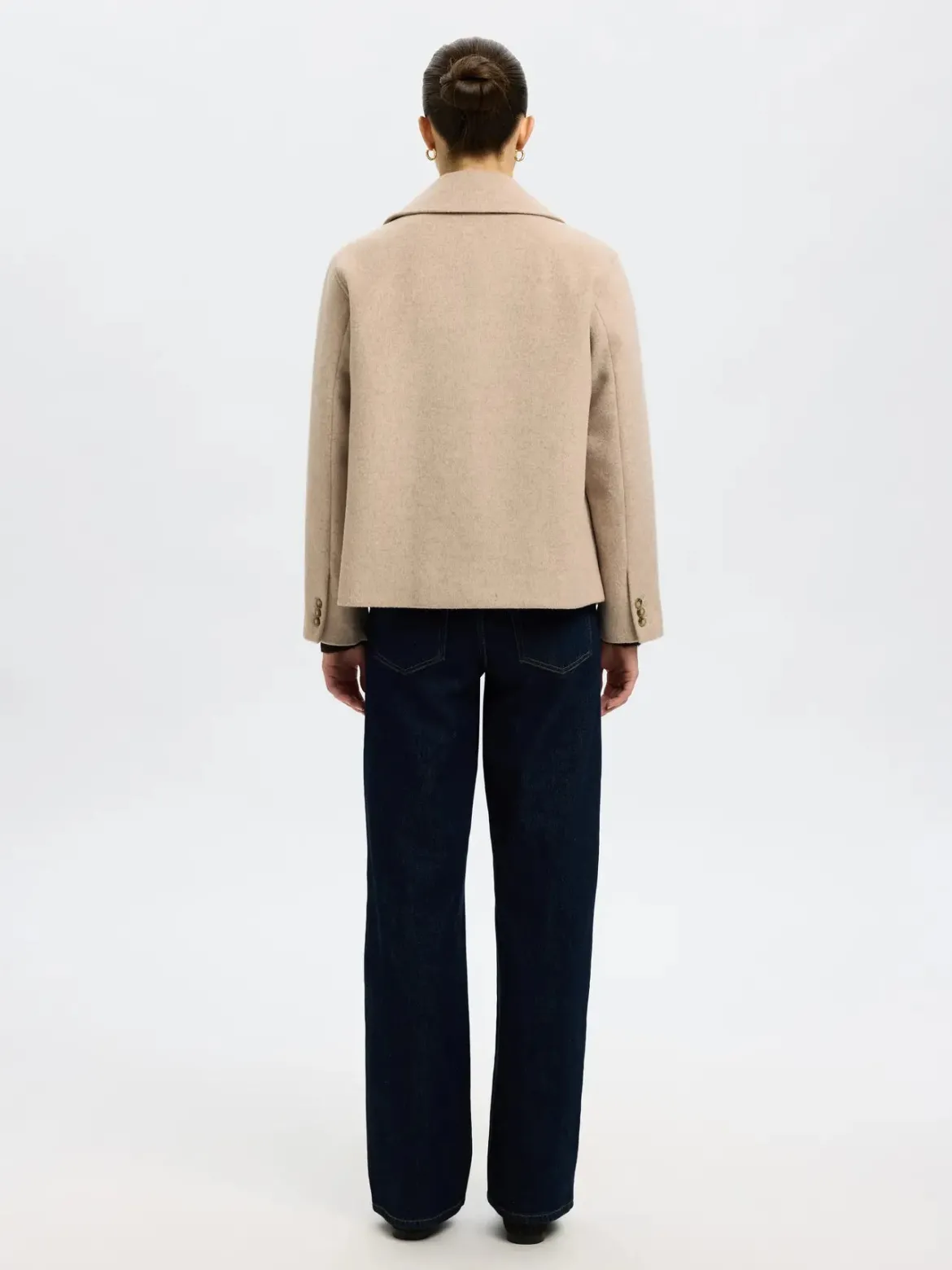 Selected Femme naisten villakangastakki, SLFALMA LANO JACKET Sandshell Melange