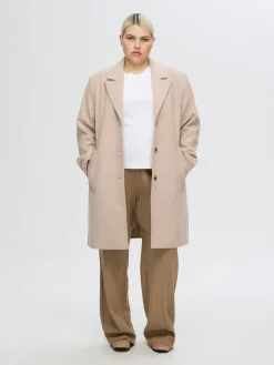 Selected Femme naisten villakangastakki, SLFNEW ALMA WOOL COAT Vaalea Beige