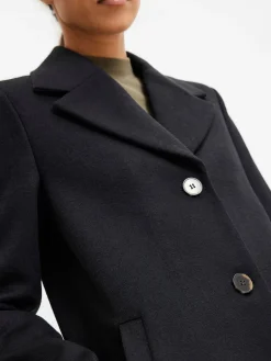 Selected Femme Naisten Villakangastakki, SLFNEW SASJA WOOL COAT NOOS Musta