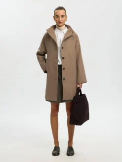Selected Femme naisten villakangastakki Zia-Vinni Wool Blend Coat, Fallen Rock Melange