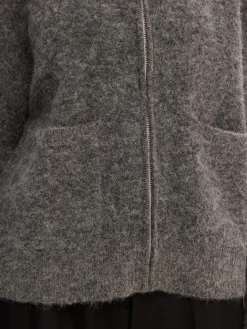 Selected Femme neuletakki, SLFSIA RAS LS KNIT ZIPPER CARDIGAN Grafiitti