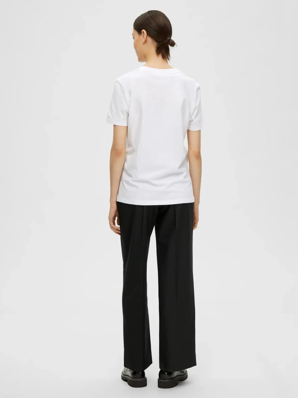 Selected Femme t-paita, SLFMYESSENTIAL SS O-NECK TEE Bright White