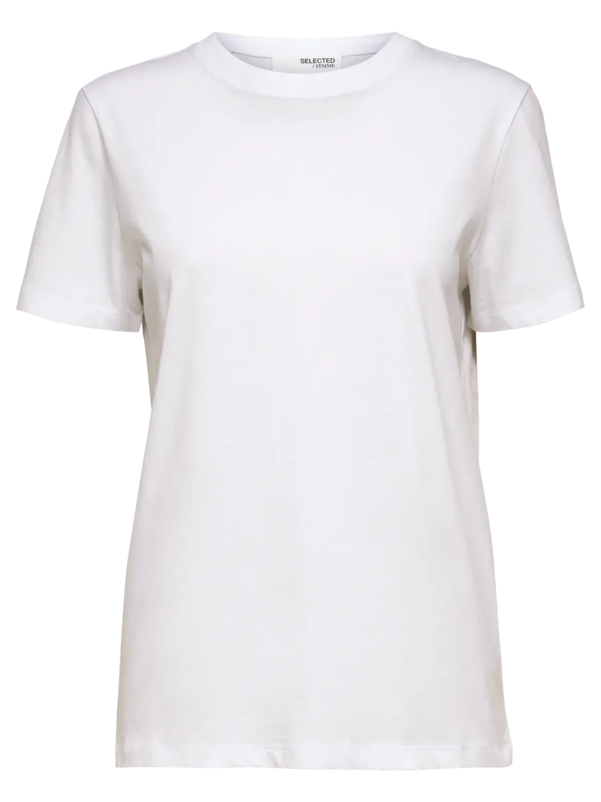 Selected Femme t-paita, SLFMYESSENTIAL SS O-NECK TEE Bright White