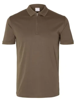 Selected Homme Fave Zip Polo Keskiruskea