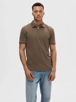Selected Homme Fave Zip Polo Keskiruskea