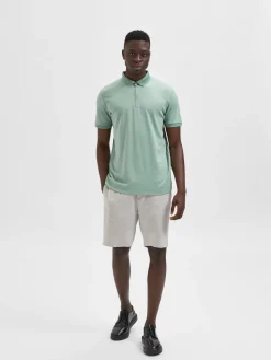 Selected Homme Fave Zip Polo Limenvihreä