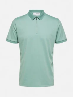 Selected Homme Fave Zip Polo Limenvihreä