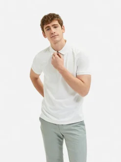 Selected Homme Fave Zip Polo Valkoinen