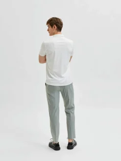 Selected Homme Fave Zip Polo Valkoinen