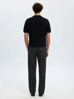 Selected housut, MILES BRUSHED PANTS Dark Grey Structure