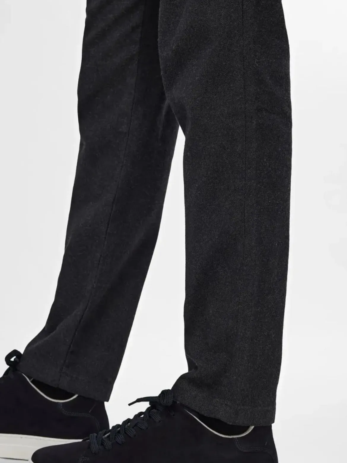 Selected housut, MILES BRUSHED PANTS Tummanharmaa