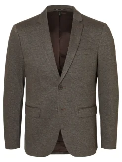 Selected miesten Bleiseri Slim Aitor Jersey Blazer, ruskea